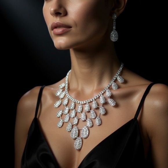 Jewelry - NWT - EARRINGS AND NECKLACE SET - BLING! BLING! BLINGY!